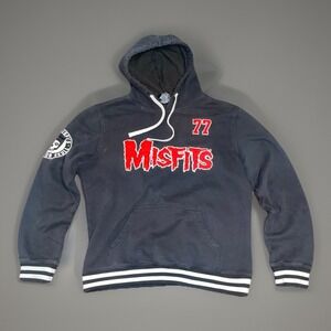 Misfits 77 Legacy Skulls Band Black Hoodie Pullover Jacket - Size Medium